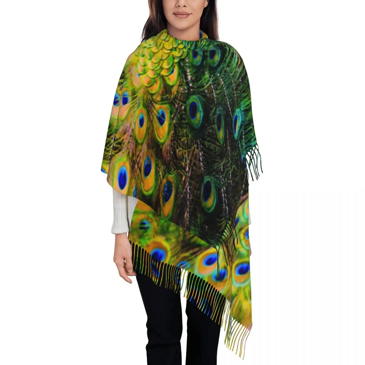 Customized Ladies Long Peacock scarves