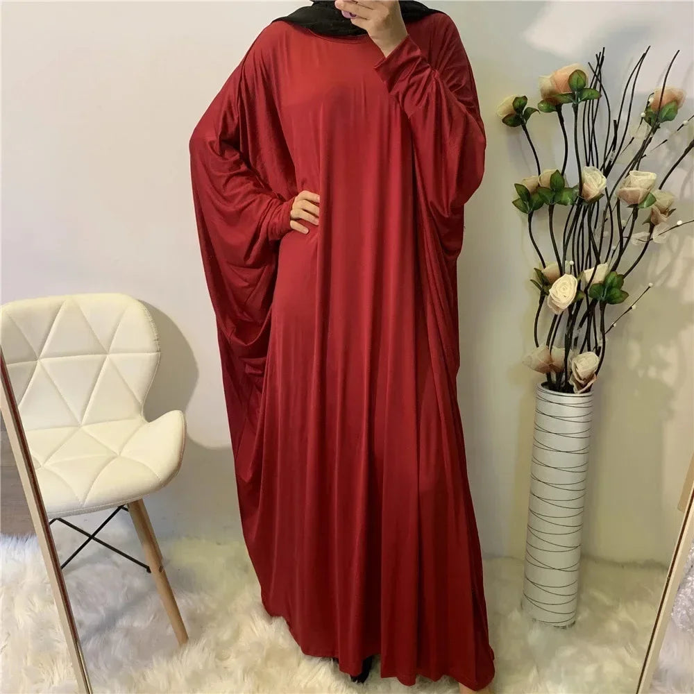 Women Abaya Khimar Prayer Garment Batwing Sleeve Dresses