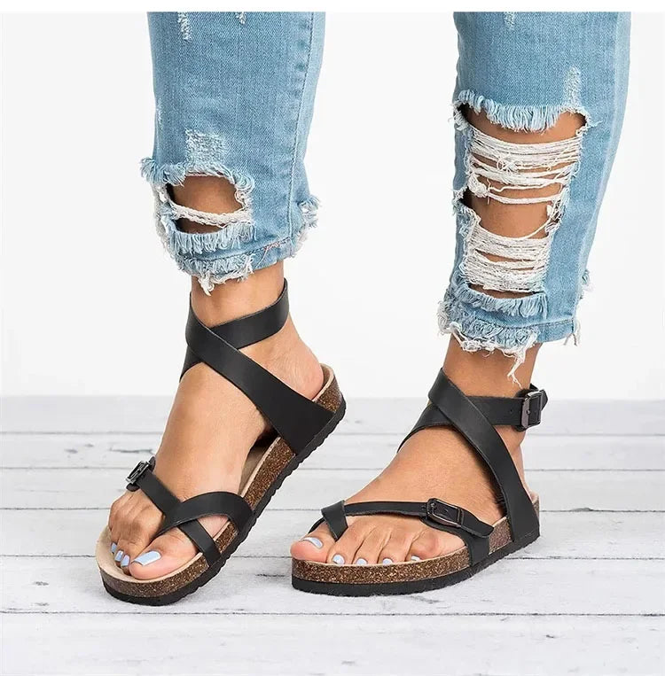 Women's Sandals  Buckle Strap Ladies Shoes Ankle Calf Straps