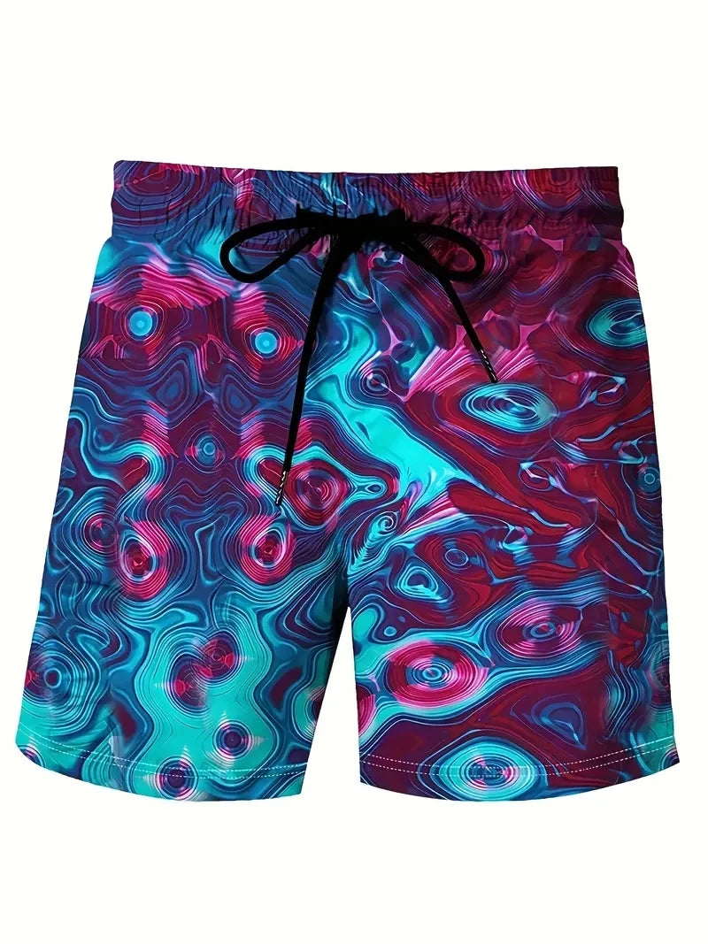 Men's Beach Pants Red Dragon 3D Printed