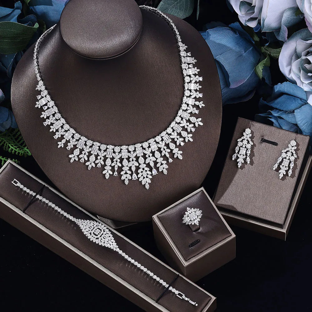 Cubic Zirconia Bridal Wedding Jewelry Set