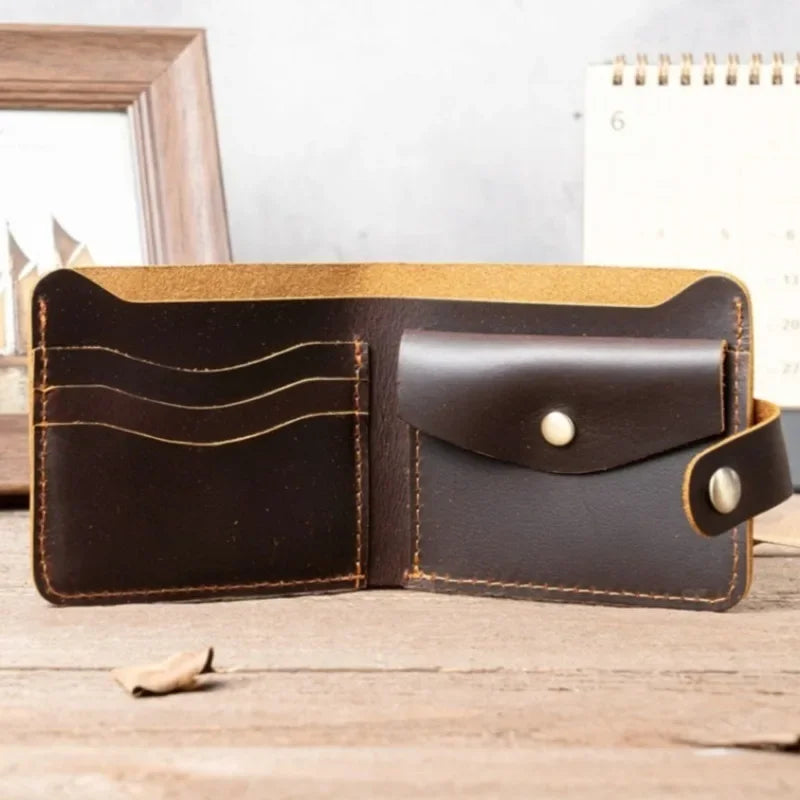 Leather Men's Wallets with Coin Pocket