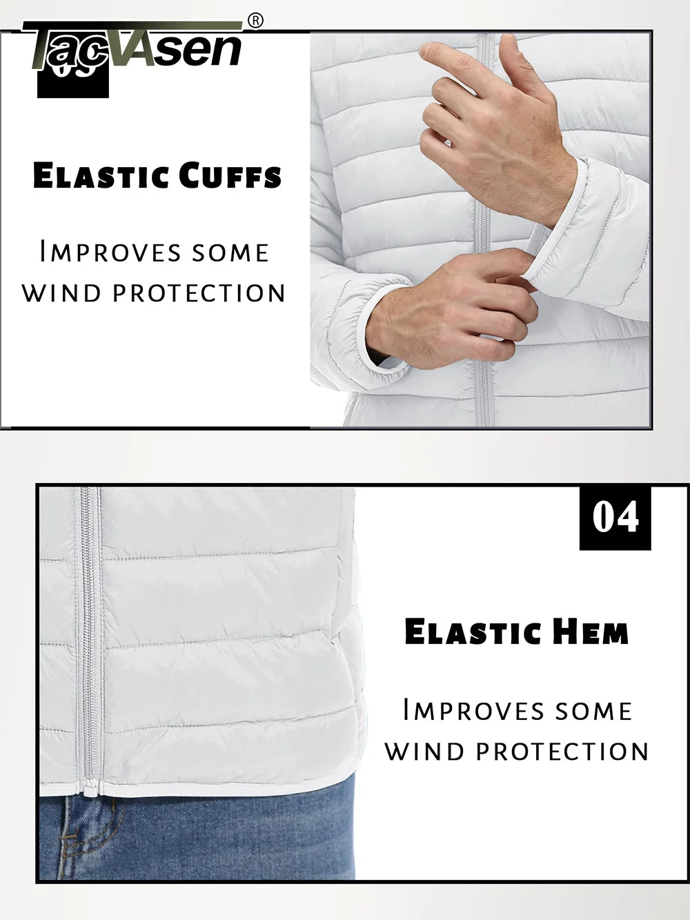 TACVASEN Lightweight Puffer Jackets Mens Water-Repellent Hooded Quilted Jacket