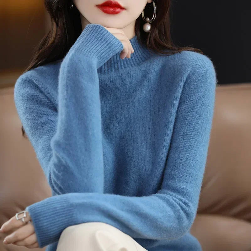 Women's Solid Long Sleeve Pullovers Knitwear
