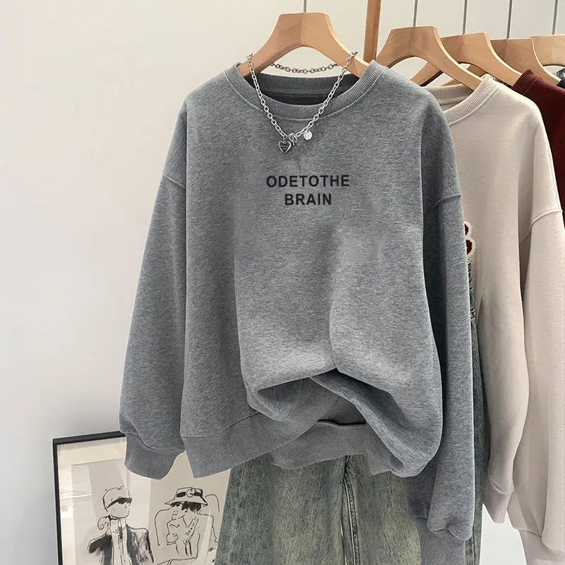 Loose Casual Simple Letter Printed Top
