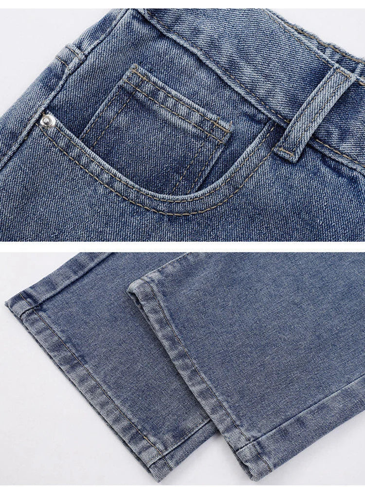Men's Casual Long Jeans Classic Straight Denim