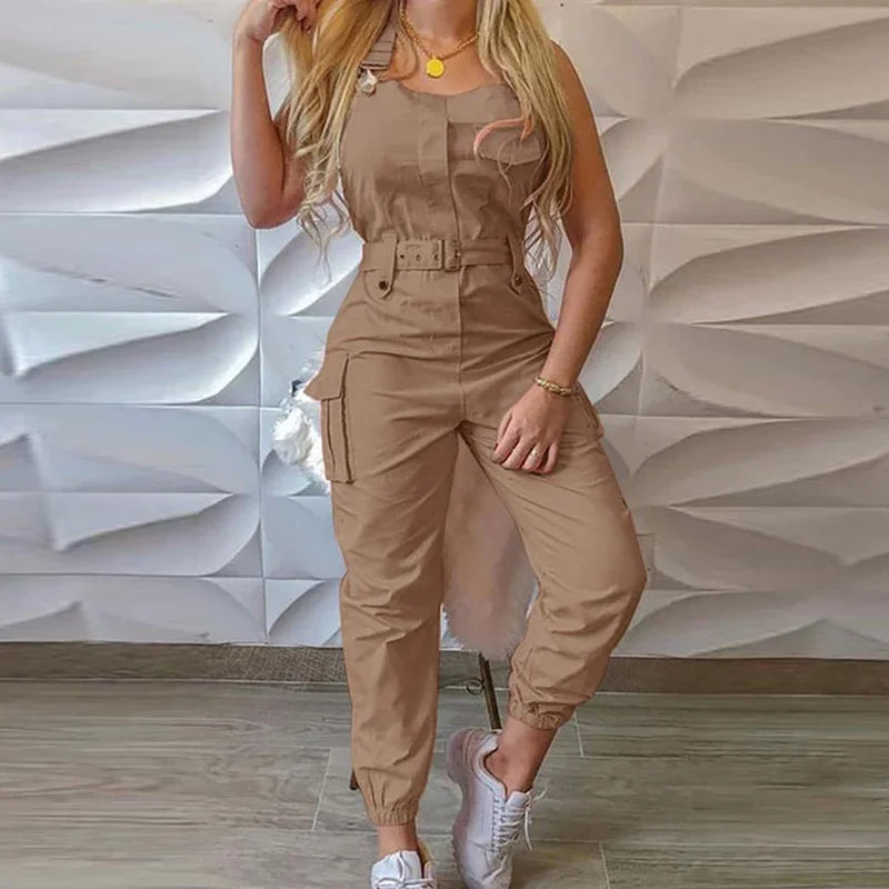 Fashion Strap Jumpsuit Women Loose Dungarees Long Rompers