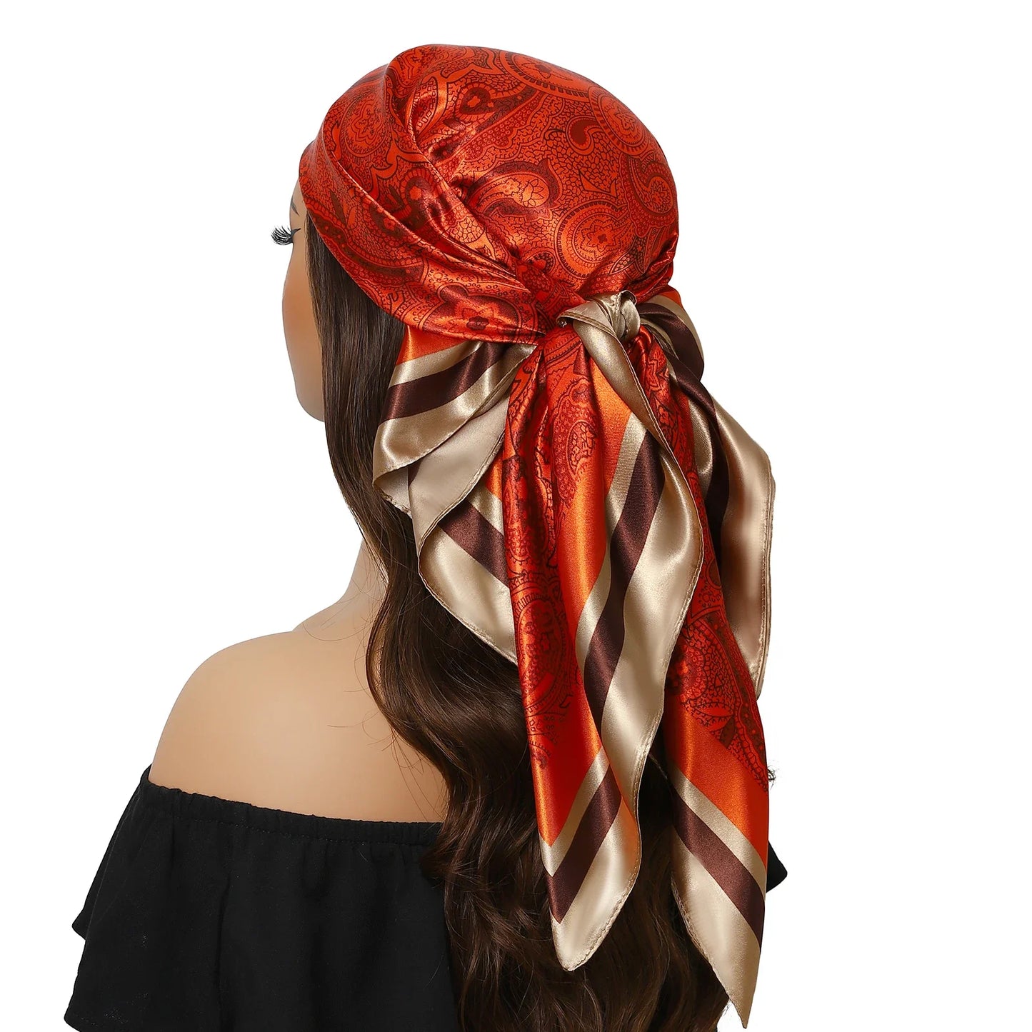 Head Scarf for Women Luxury Brand Satin Bandana