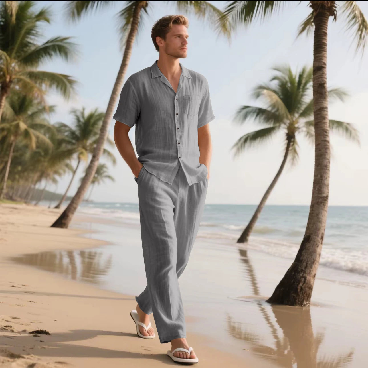 Summer Set Short Sleeve Long Pants