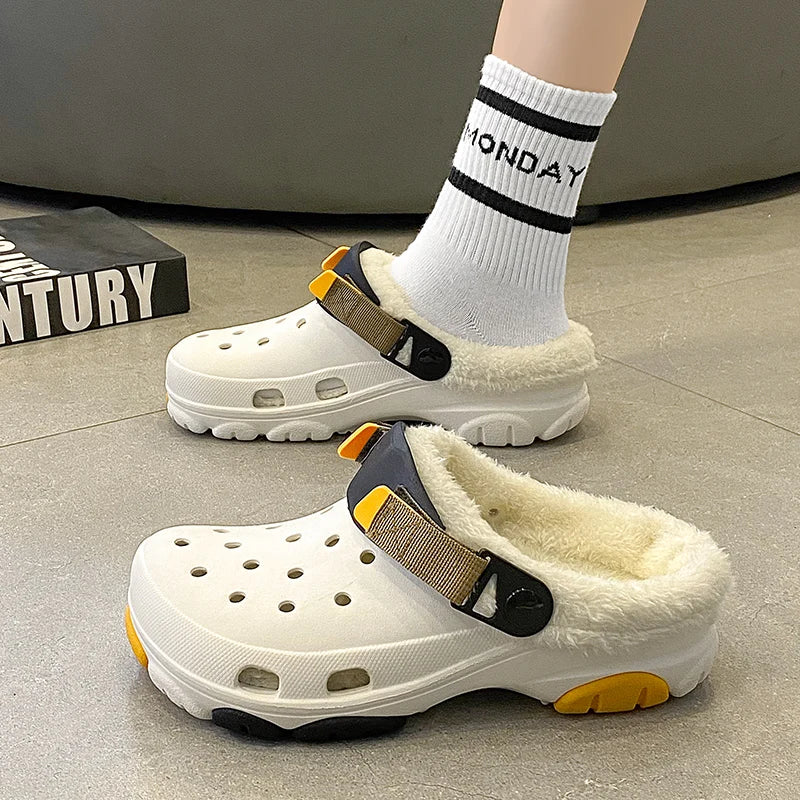 Men Slippers  Waterproof Soft and Comfortable Velvet Couple Non-Slip Wear-resistant slides