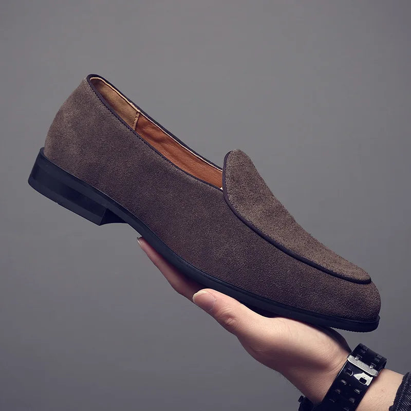 Men's leather shoes. One foot casual loafers Business dress shoes