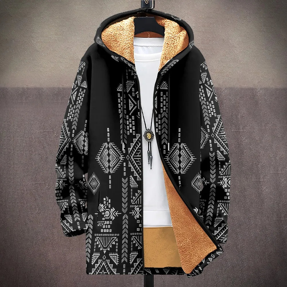 Men Cardigans Coats Retro Aztecs Printed