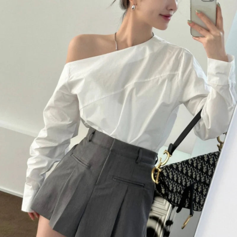 Sexy Off Shoulder Shirt  Cotton Tops