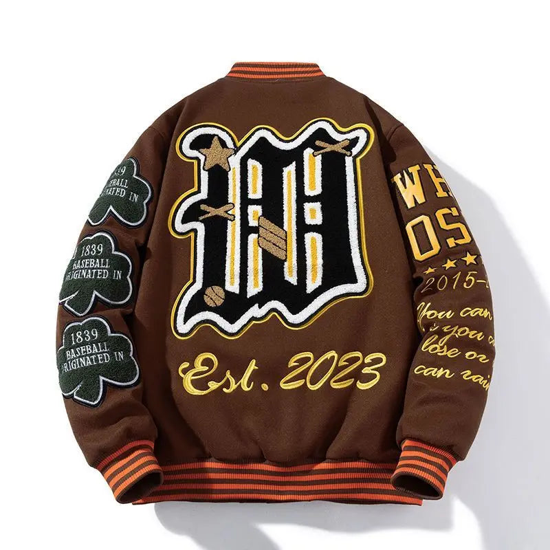 Embroidered Baseball Uniform for Men   Vintage Varsity Jackets Women