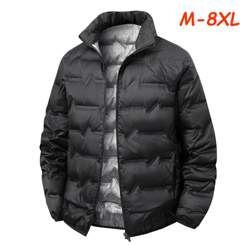 New White Duck Down Jacket Warm Thick Stand Collar Windproof Puffer Jacket