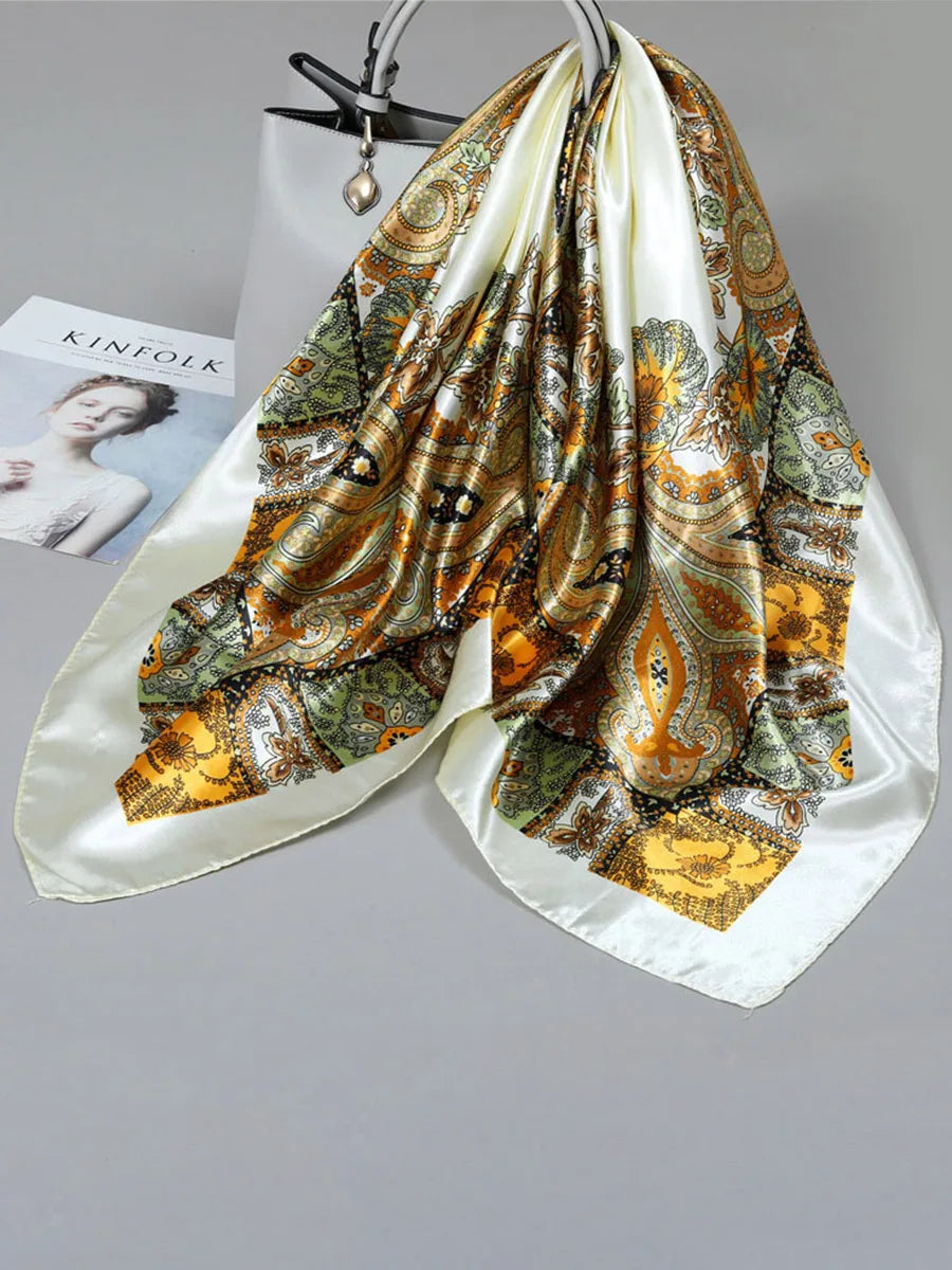 Printed Square Scarf Lightweight Breathable Scarf