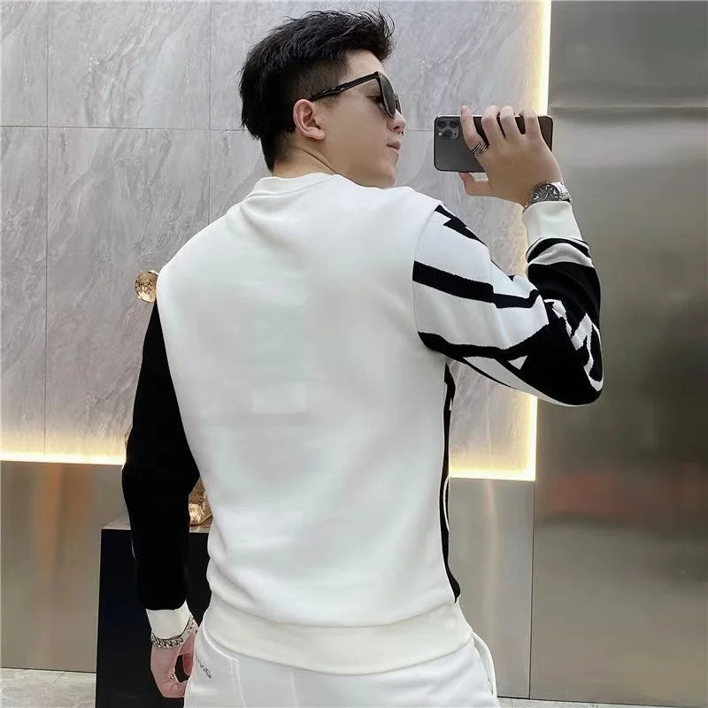 Men Sweatshirt Round Neck Long Sleeve