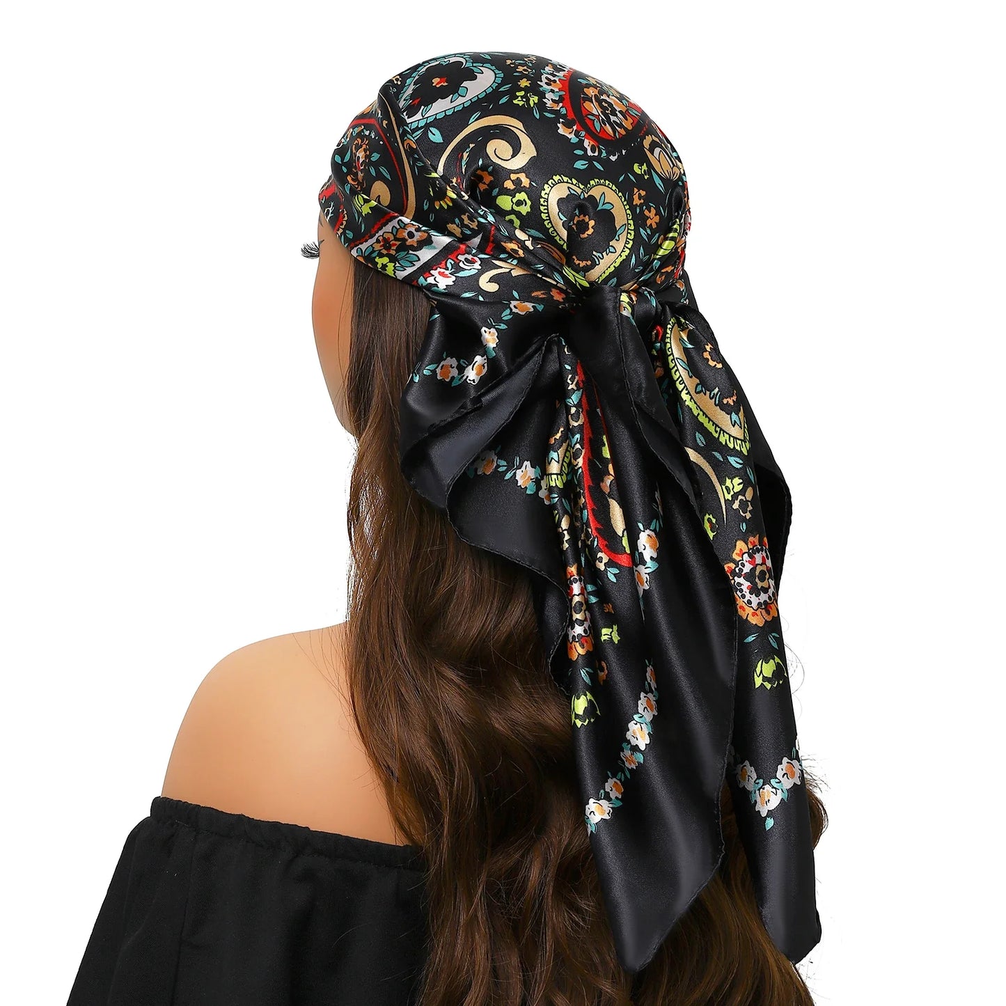 Head Scarf for Women Luxury Brand Satin Bandana