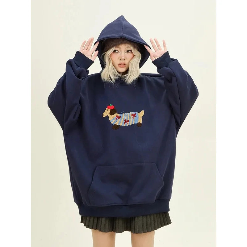 Women Sweatshirt Streetwear Couples Tops Casual Loose Hoodie