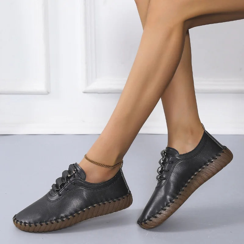Flat Shoes for Women Handmade Sewin Women Sneakers  Casual