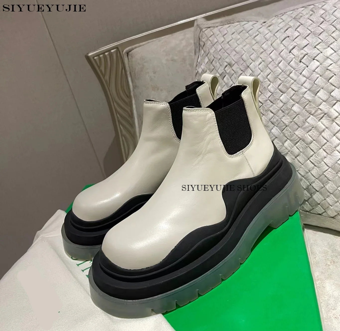 Chelsea Boots for Women Leather flat Ankle Booties