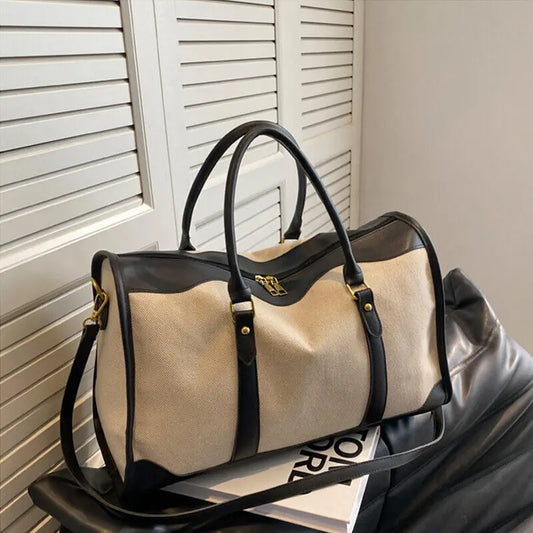 Women Travel Storage Handbag Vintage Fitness Luggage Bag Single Shoulder Crossbody Bag