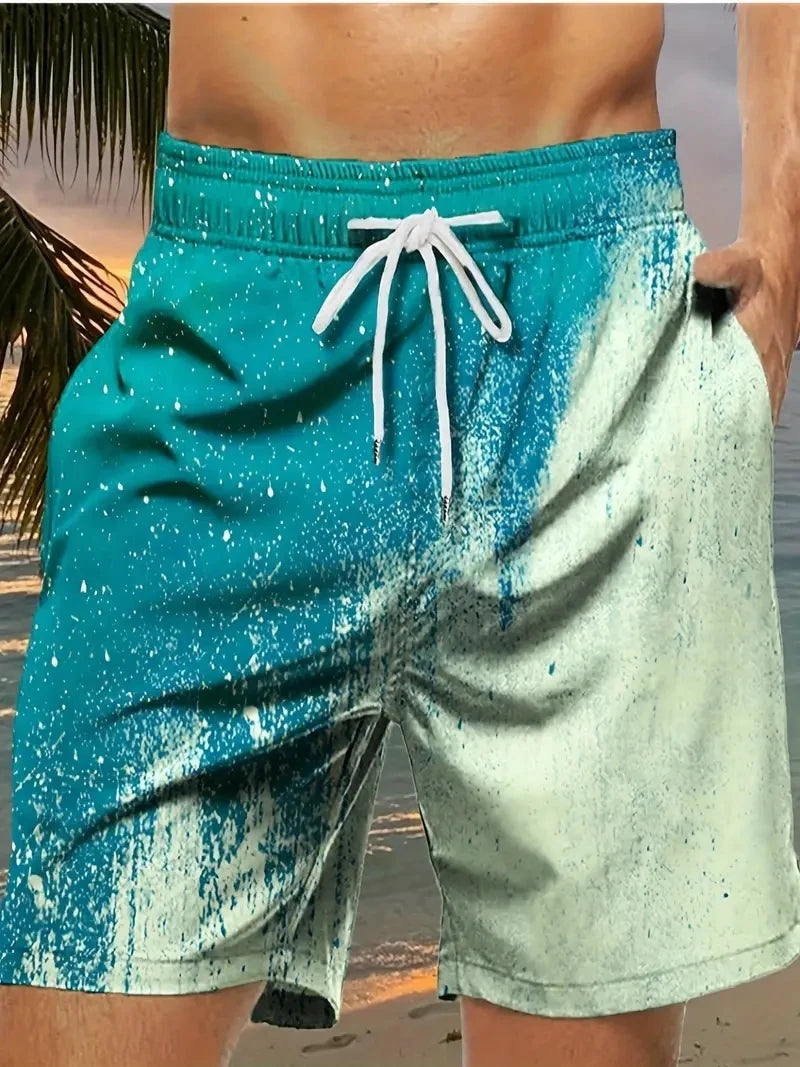 Men's Beach Pants Red Dragon 3D Printed