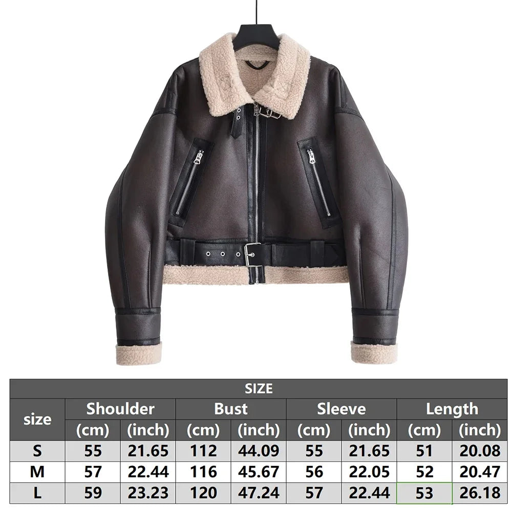 Winter  Wool Blend Coat Outerwear Leather & Fur Hot Coat For Women