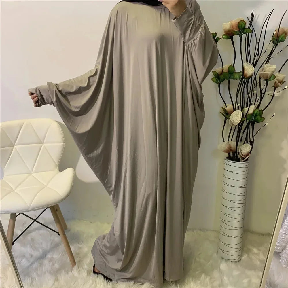 Women Abaya Khimar Prayer Garment Batwing Sleeve Dresses
