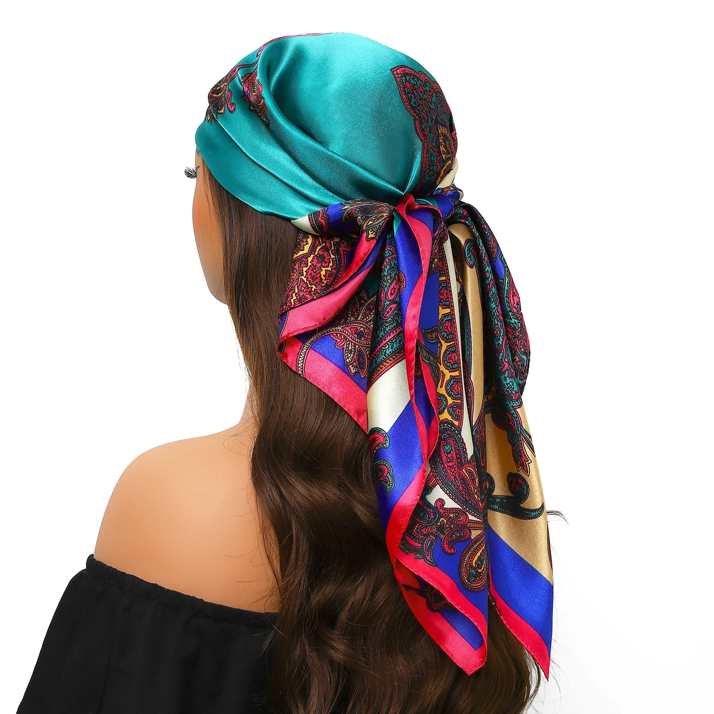 Head Scarf for Women Luxury Brand Satin Bandana