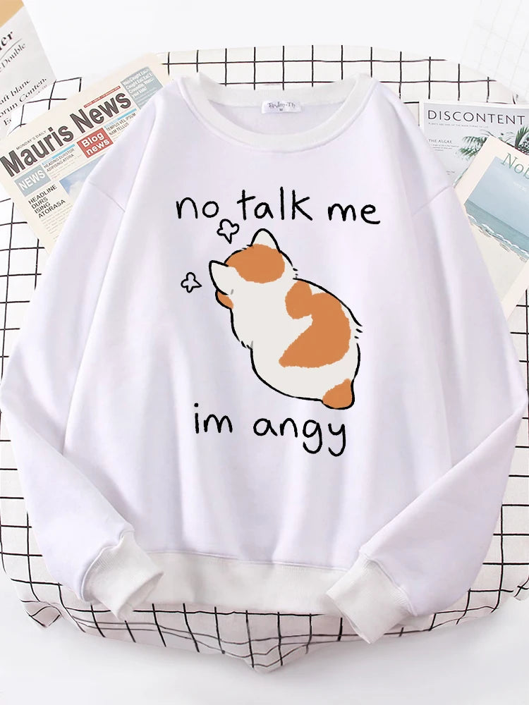 Female Sweatshirts Cat Print Top