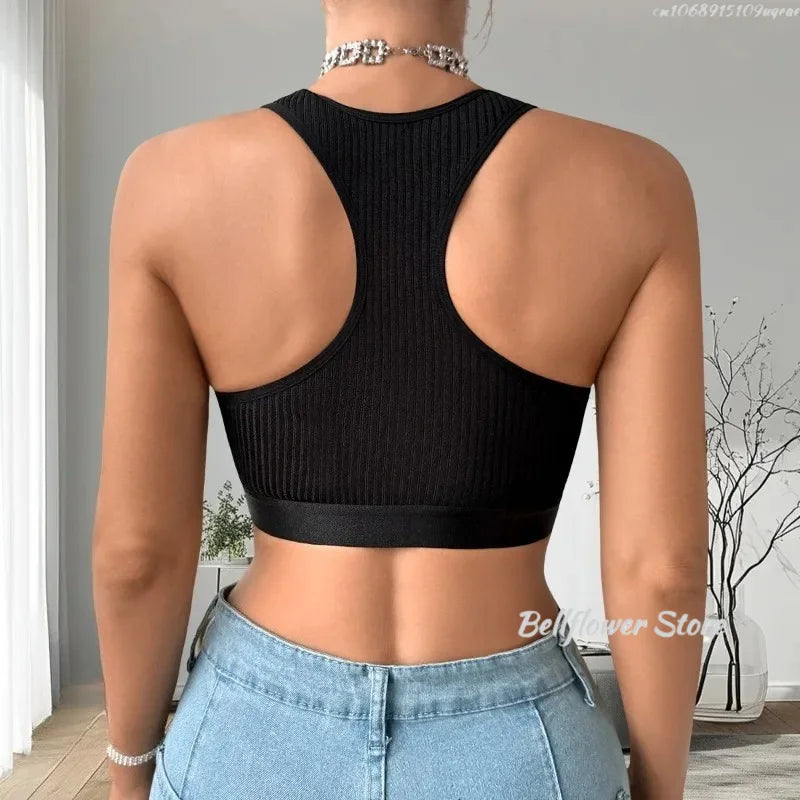 Women Sexy Tank Tops Fishnet Hollow Out Sports Off Shoulder Crop Top