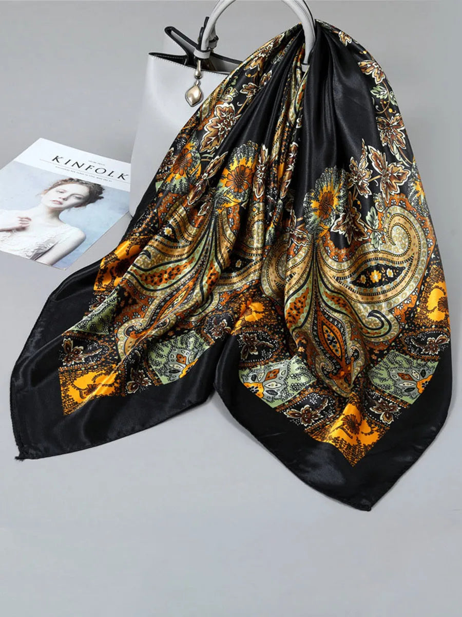 Printed Square Scarf Lightweight Breathable Scarf