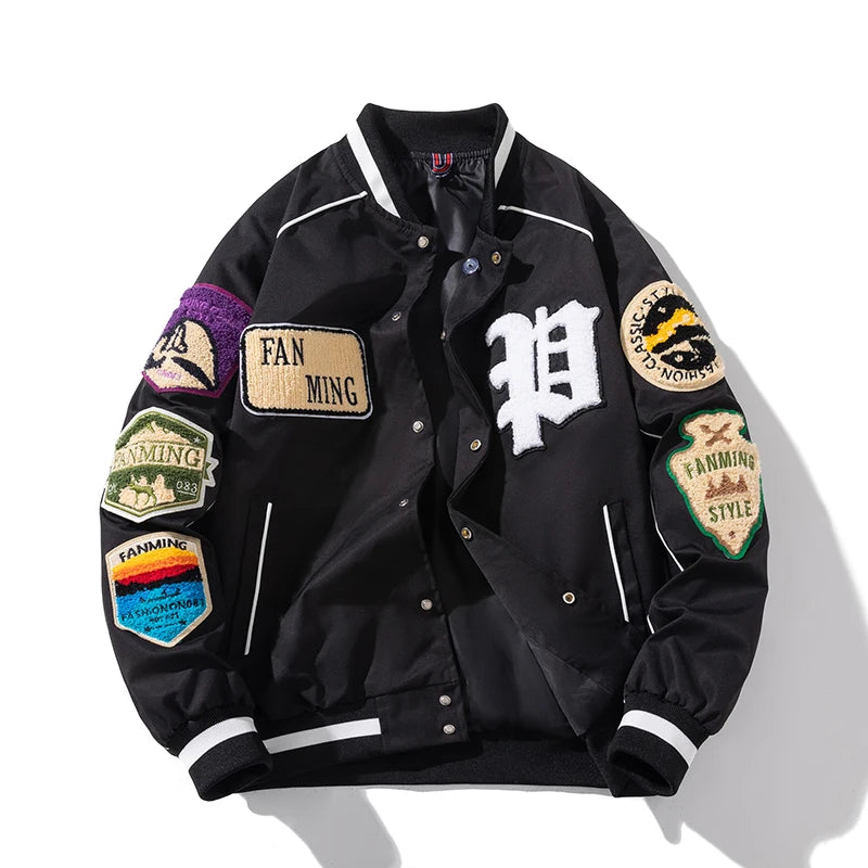 Winter Varsity Jacket Men Women Letter Badge American Baseball Jacket Street Fashion