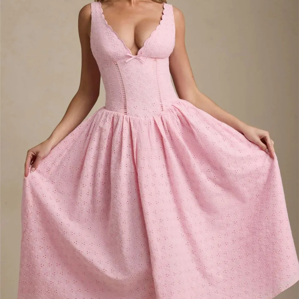 Slim Suspender  Elegant Retro Evening Dress