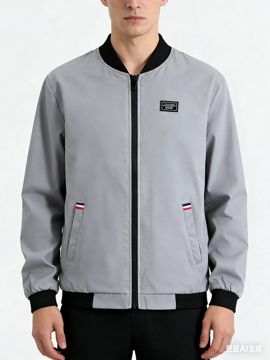 Man Leisure Jacket  Solid Color And Comfortable Zipper Style