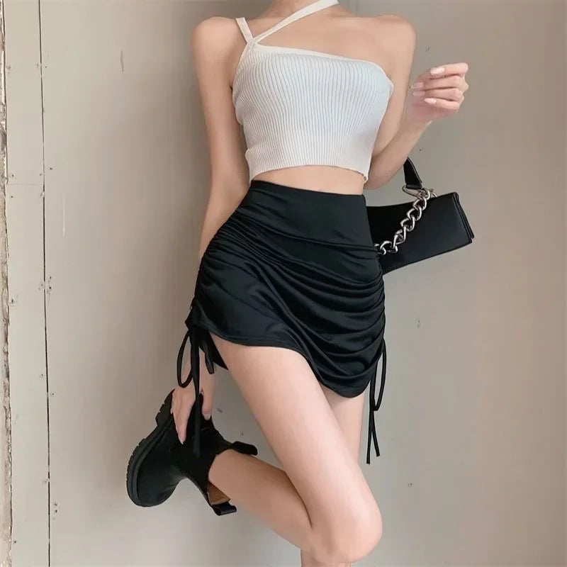 Latin Dance Skirt for Women High Waist Drawstring Dance Practice Skirt