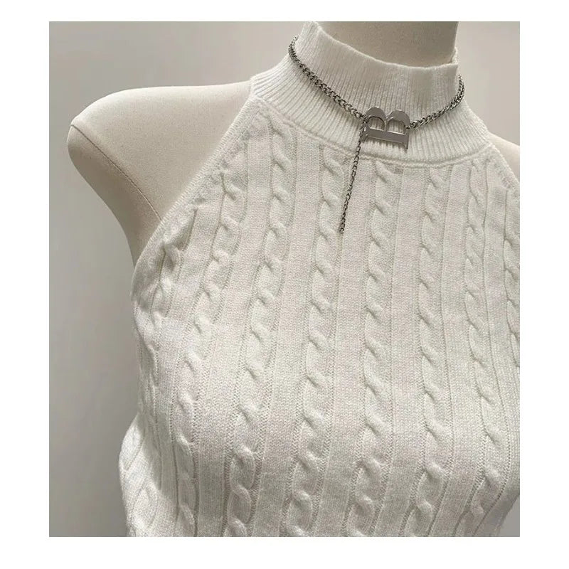 Halter Neck Sleeveless Tank Top for Women