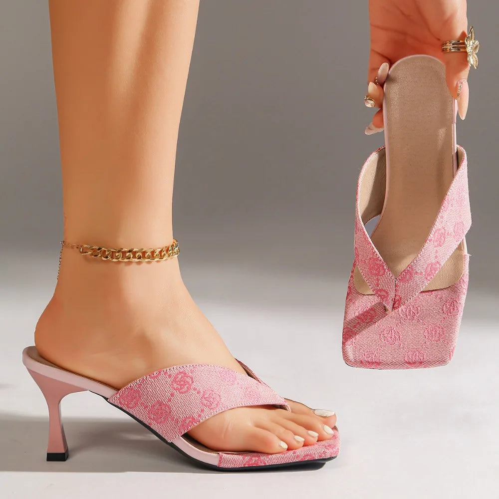 Women Sandals Fashion Dress Party Shoes Elegant High Heels Slippers