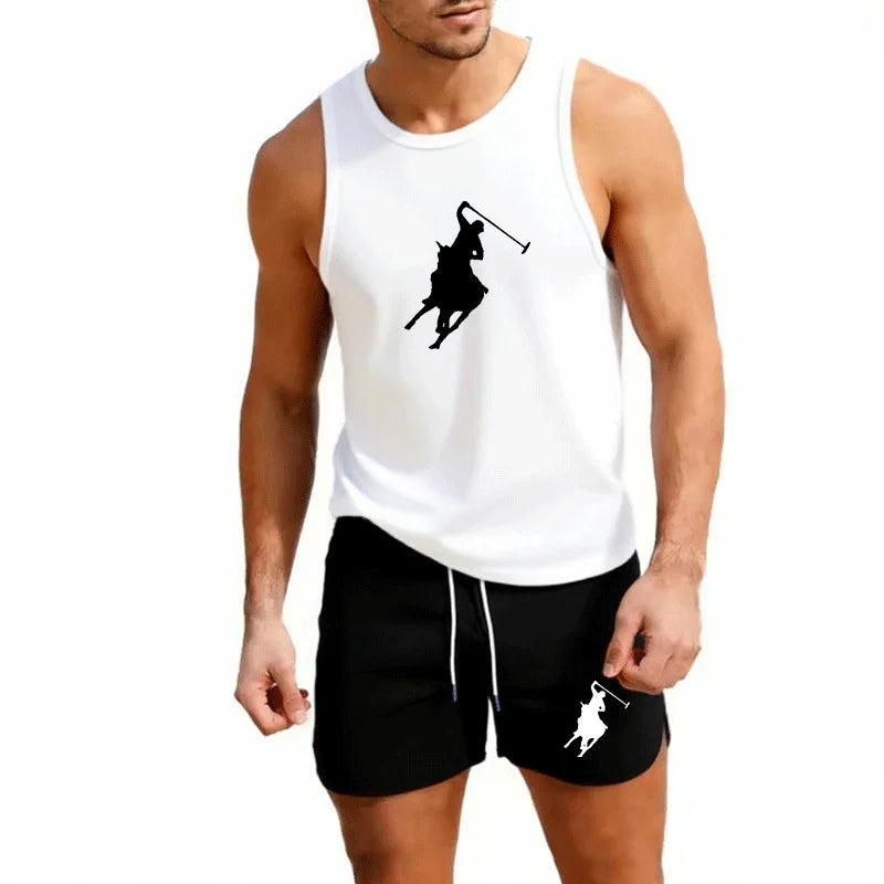 Summer Vest and Shorts Set 2 Piece Outdoor Jogging Athletic Sportswear