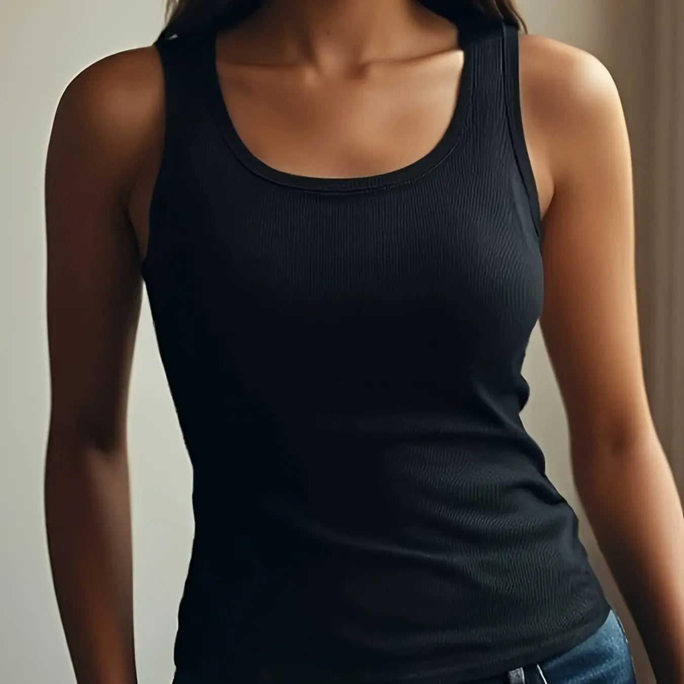 Women's Tank Top Solid Color Elastic Strap