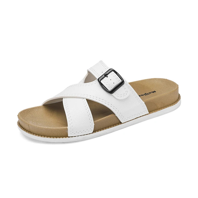 Classic Buckle Slippers For Men