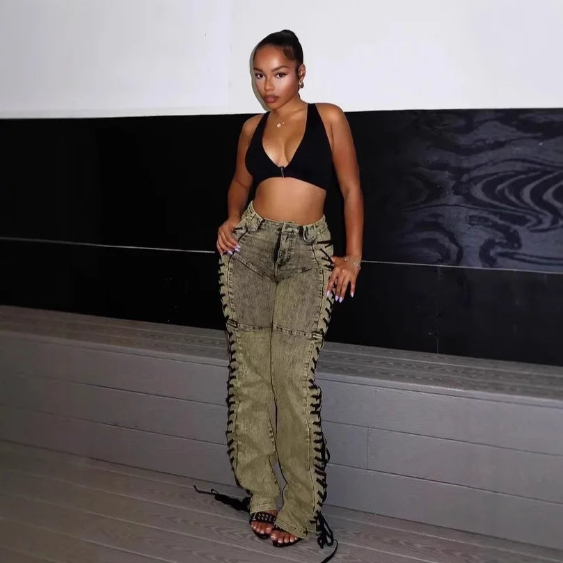 Women's Straight-leg High-waisted Jeans