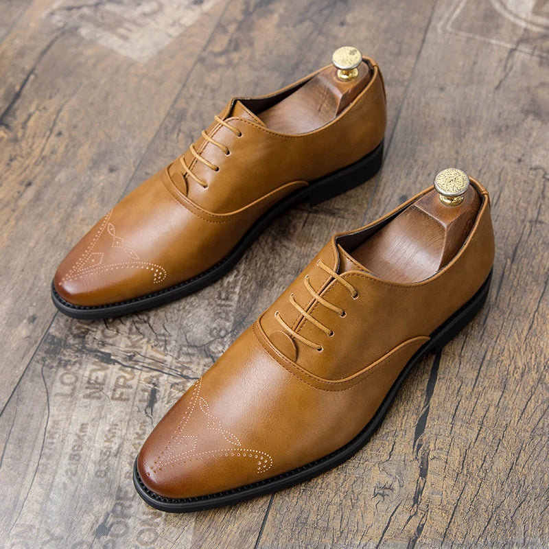 Men Slip On Loafers Trend Tassels Leather Shoes