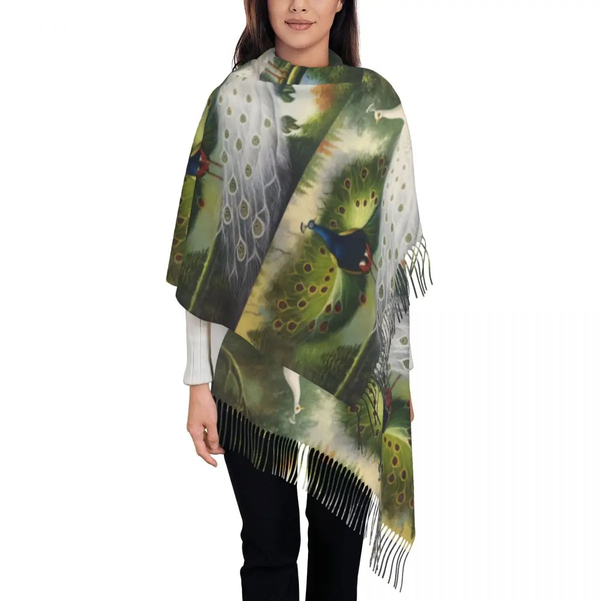 Customized Ladies Long Peacock scarves