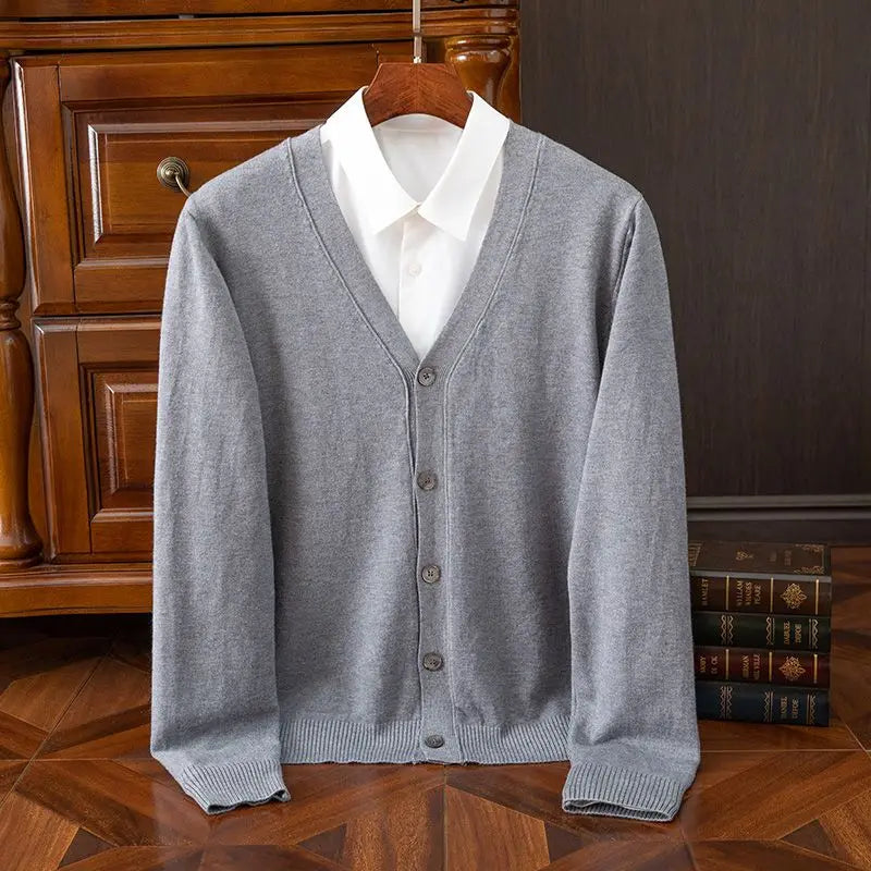 Cashmere Sweater Men's Clothing V-Neck Cardigan Knit