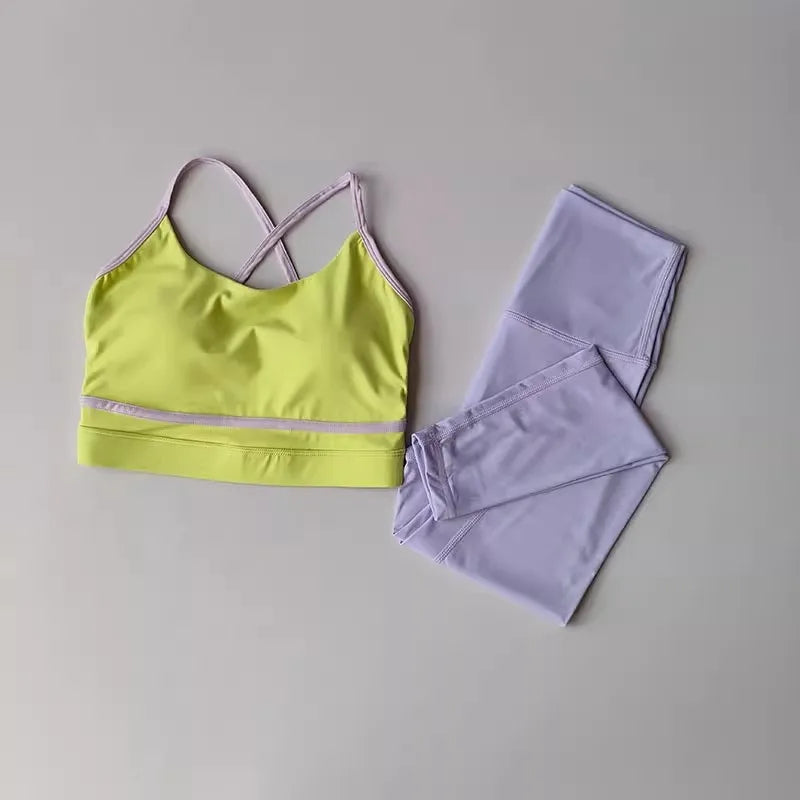 Women's Yoga Set Workout  2 Piece High Waist Yoga Leggings
