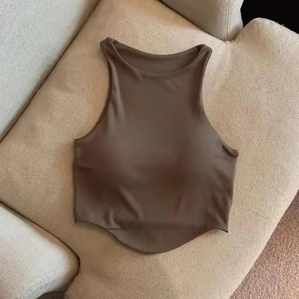 Summer Women Tank Tops Camisole  With Padded Bra