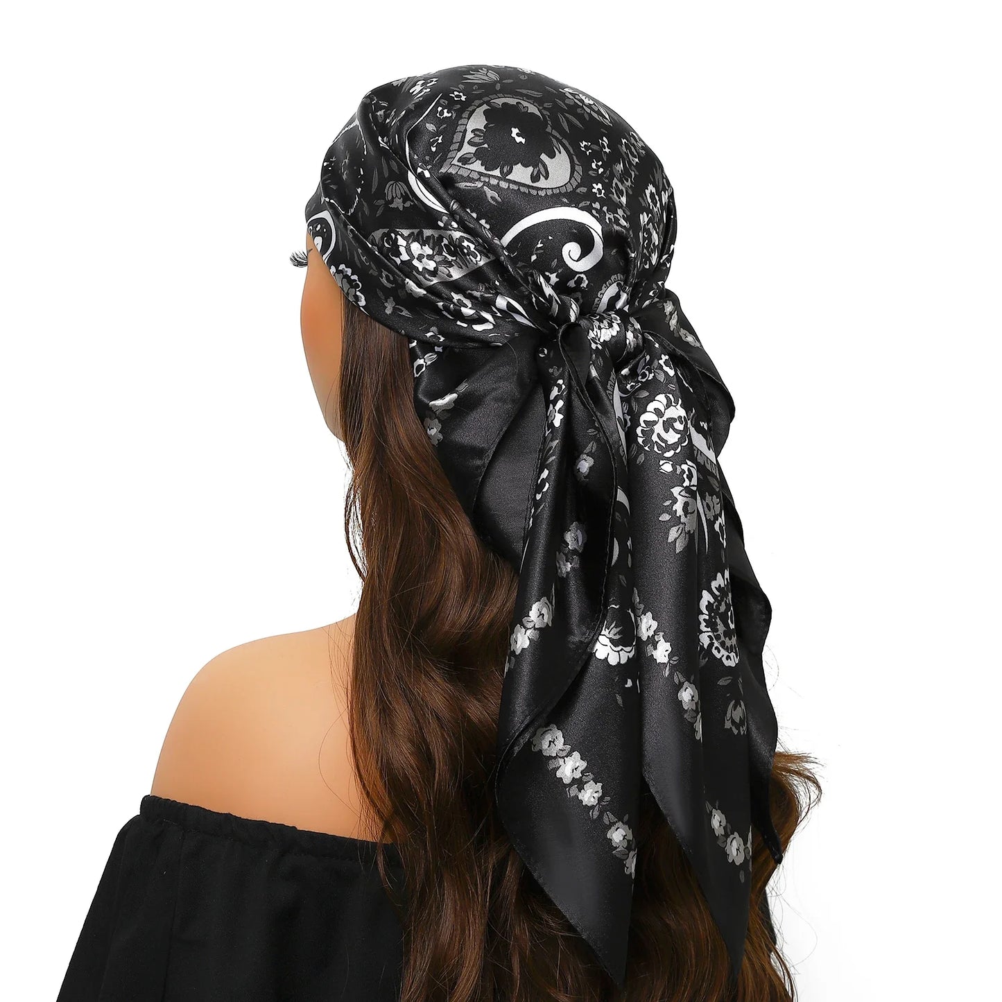 Head Scarf for Women Luxury Brand Satin Bandana