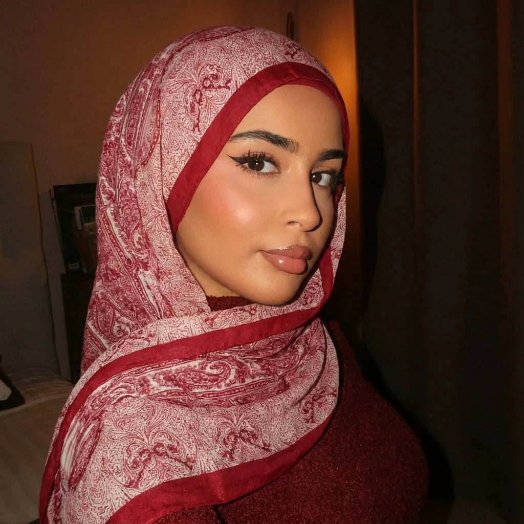 Ramadan Hijabs for Women Spring Water colour Shawl Soft Muslim Eid Hijabs